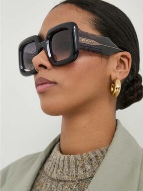 New Etro ETRO0015/S 0KB79O Dark grey Square Sunglasses, Authentic